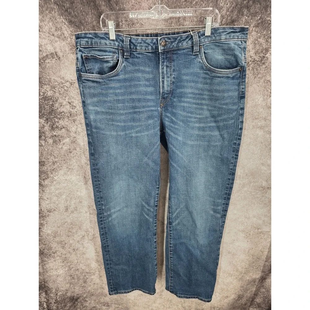 Buffalo David Bitton Jeans Mens 40 X 30 Blue Driven Relaxed Straight Whiskers